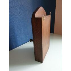 Vintage sleutelkastje eiken hout met spiegel