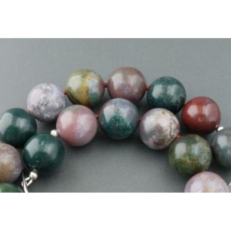 INDIAN AGAAT(20 mm) ketting/oorhanger-set