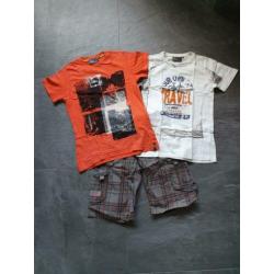 Garcia setje 152/158, korte broek met 2 shirtjes