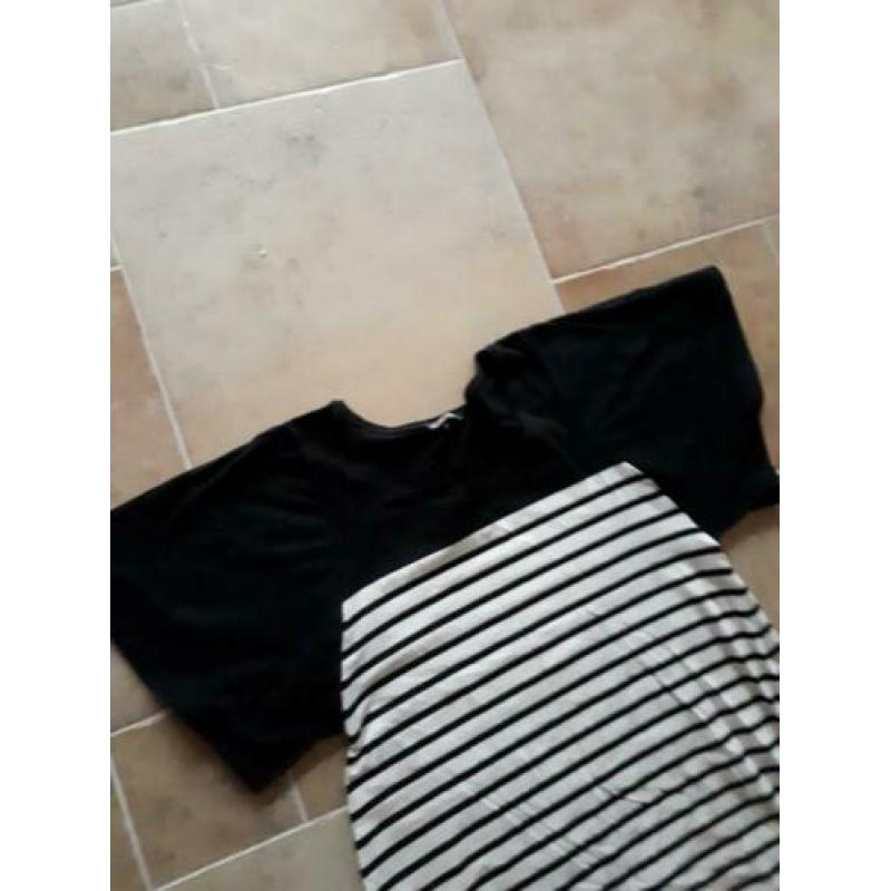 Zwart/Witte Hebbeding Jurk maat 2
