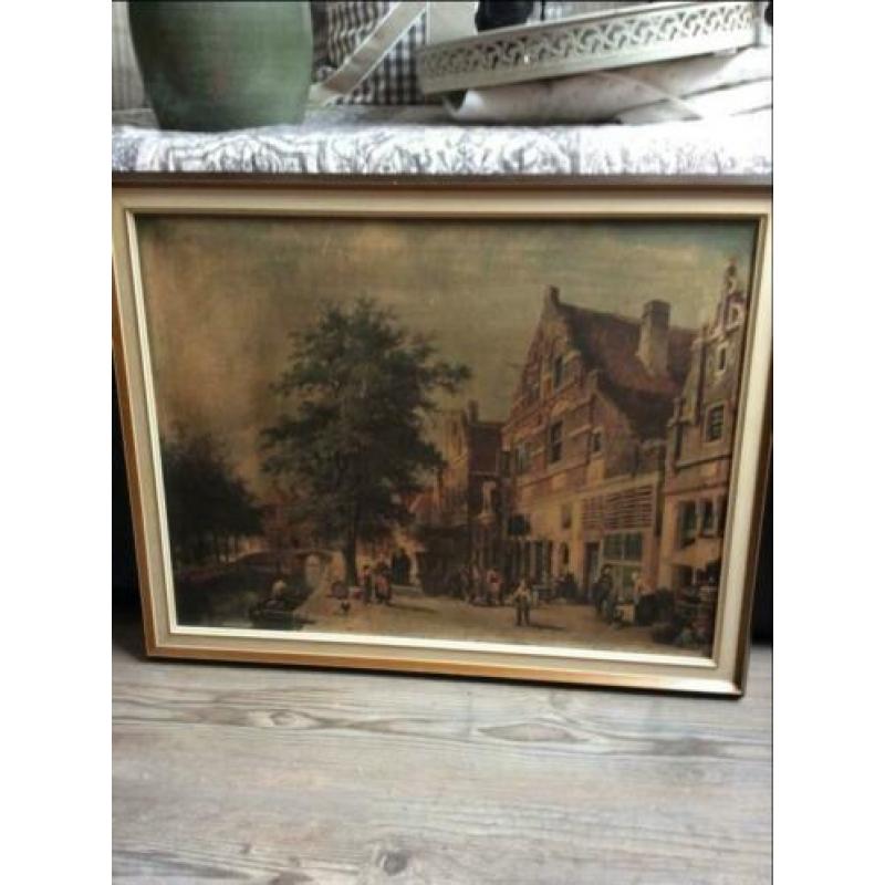 Mooie oude kartonn prof ingelijsten prent CORNELIS SPRINGER