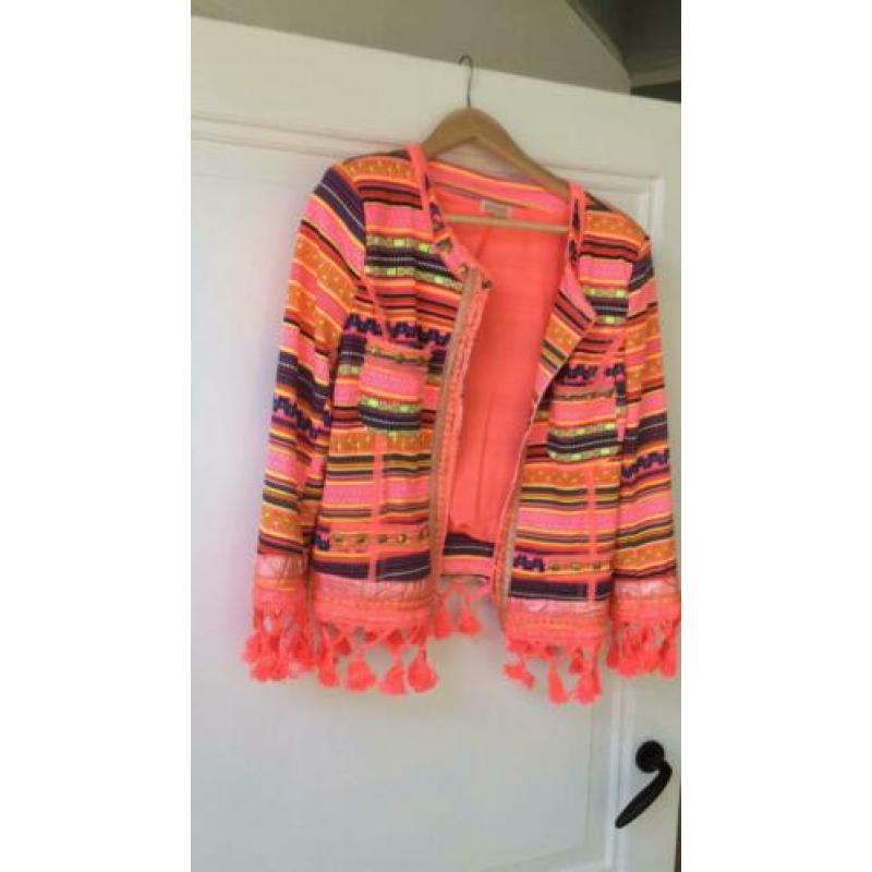 Leuk Ibiza stijl jasje in neon kleuren maat L