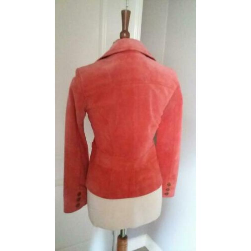 Luxe gevoerd Suède jasje mt S ( 36/ 38 )