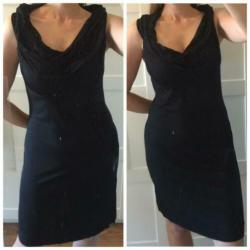 Sisley jersey zomer jurk met watervalhals gedrapeerde hals M
