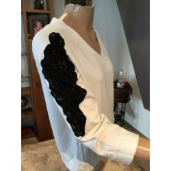 KAREN MILLEN Sweater met kant, maat 14 L