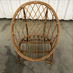 Vintage rotan fauteuil, vintage rotan stoel