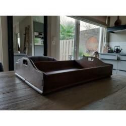 Landelijk houten dienblad. 63x44 x14