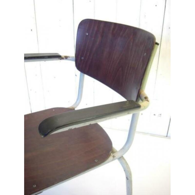 Vintage Industrieel Plywood stoelen
