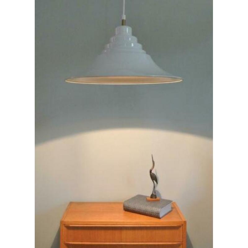 grote Deense LAMP wit metaal Scandinavisch messing vintage