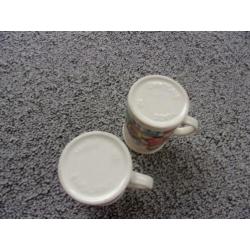 2x beker pop en beer thee mok/hijskraan-hond-trein-boot enz