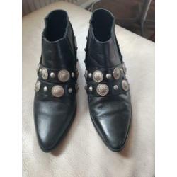NIKKIE lage biker/cowboylaarzen zwart maat 39