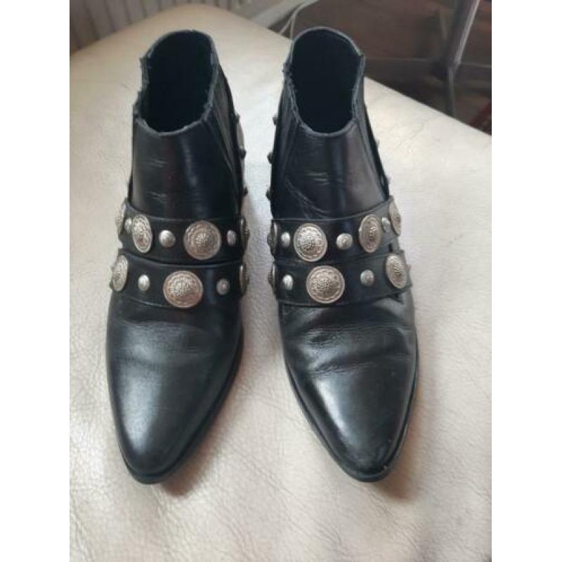 NIKKIE lage biker/cowboylaarzen zwart maat 39