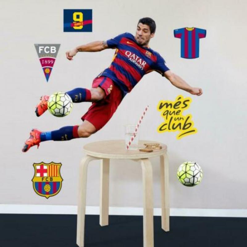 Iniesta muursticker, Voetbal muursticker nu 25% korting