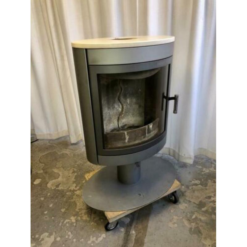 Max blank mega elegance houtkachel groot vuurzicht