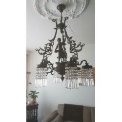 Mooie antieke bronzen hanglamp