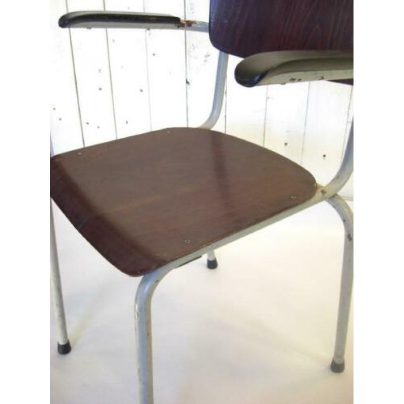 Vintage Industrieel Plywood stoelen