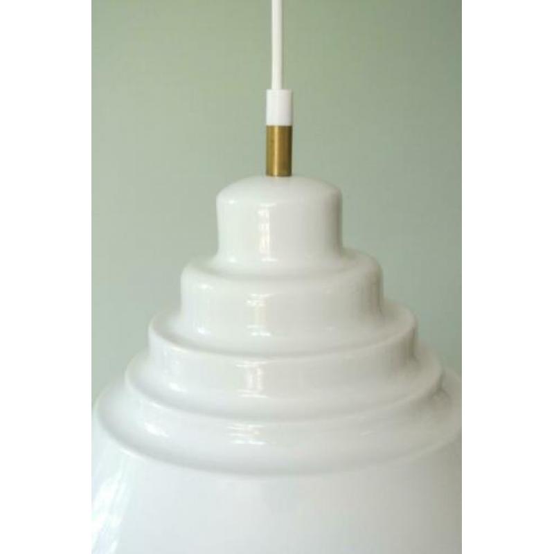 grote Deense LAMP wit metaal Scandinavisch messing vintage