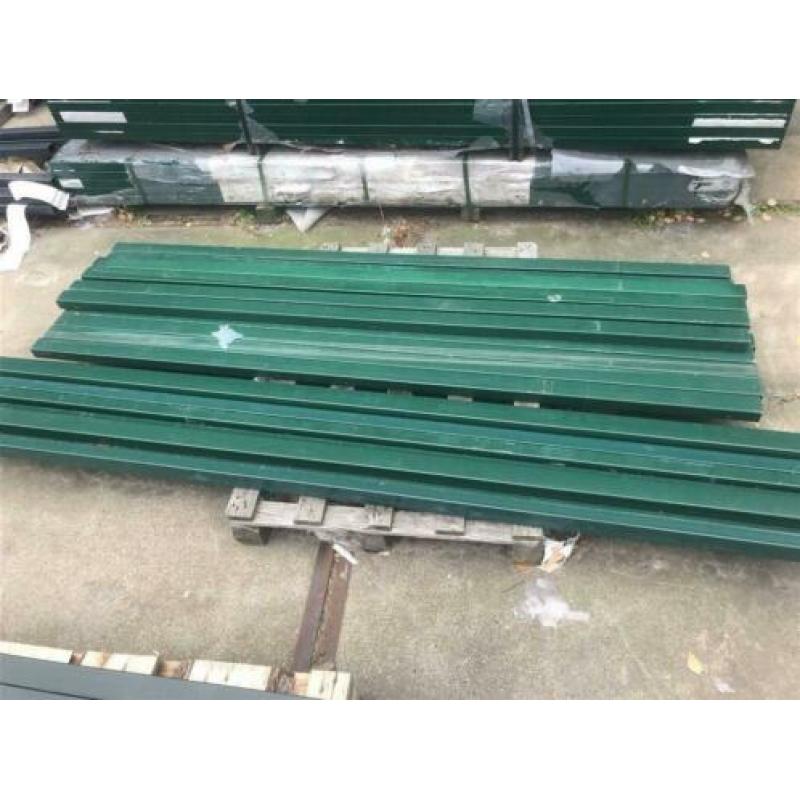 90m Gebrand Hekwerk 120cm 8x6x8 - 2e keus palen