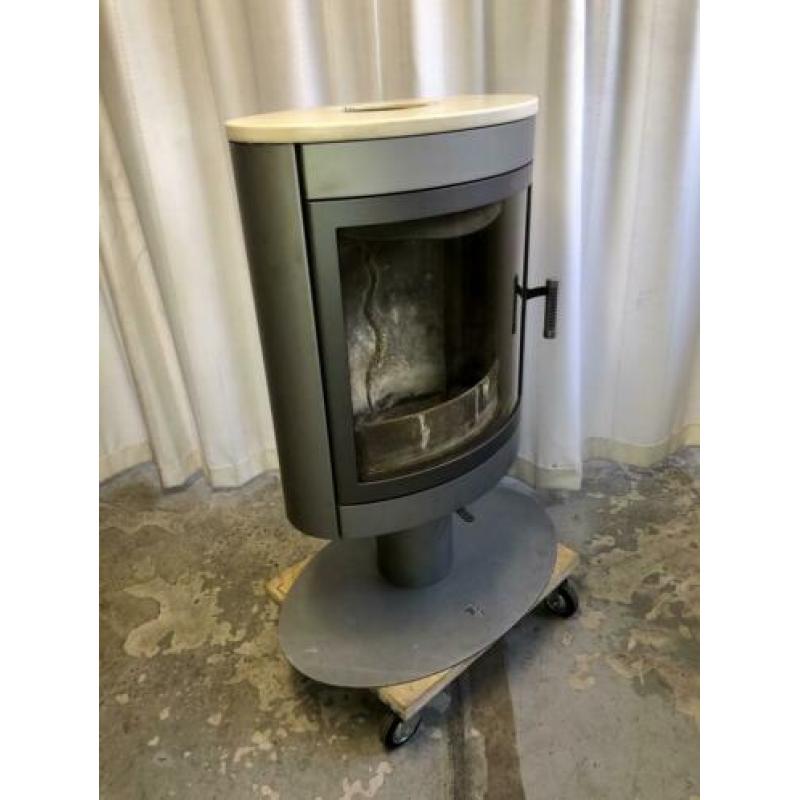 Max blank mega elegance houtkachel groot vuurzicht