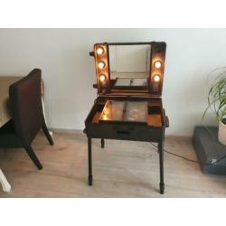 tk:Artiesten Make Up Koffer met Verlichting en Uitklapbaar