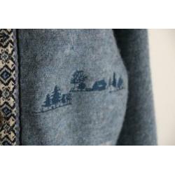 Vintage Woolrich vest licht blauw wol trui retro maat 42 40