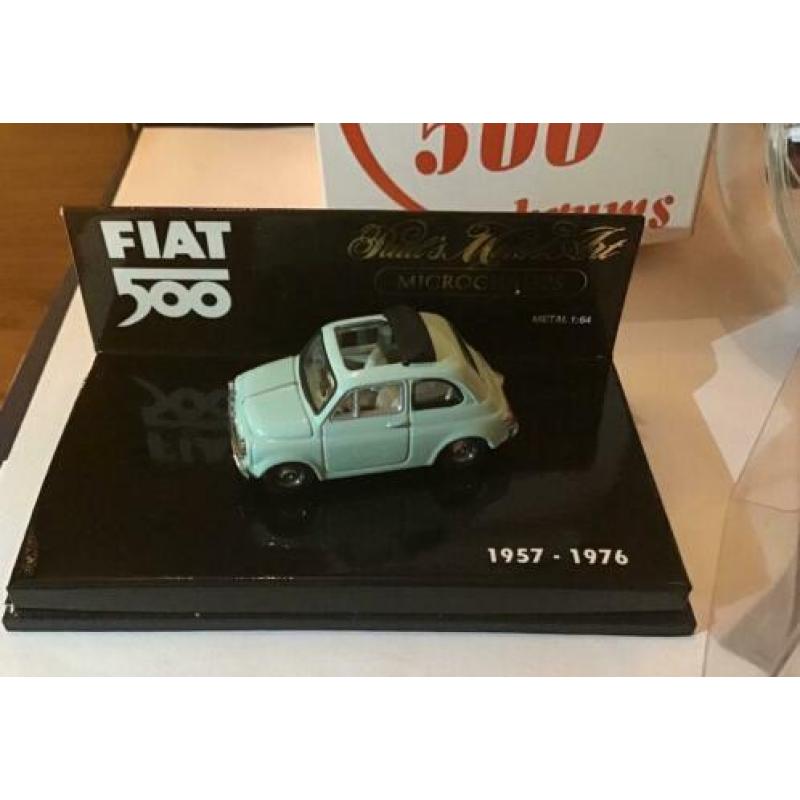 Vintage fiat 500 pauls model art minichamps en brums 2 stuks