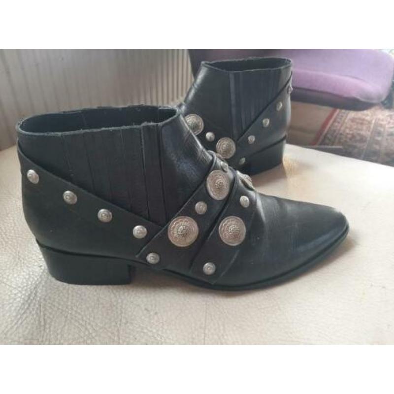 NIKKIE lage biker/cowboylaarzen zwart maat 39