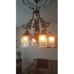 Mooie antieke bronzen hanglamp