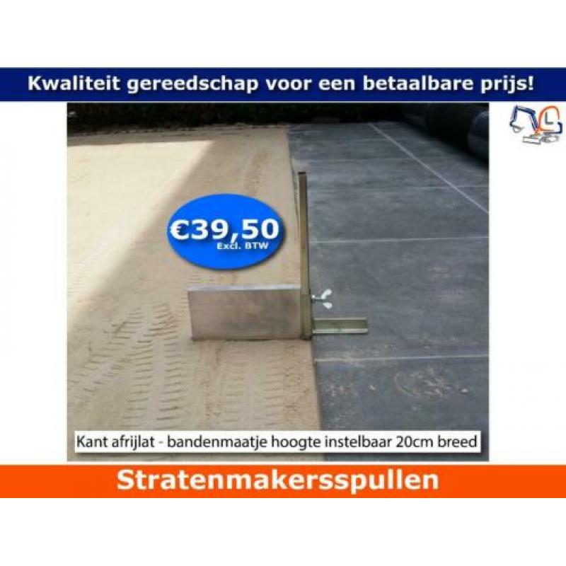 Kant afrijlat - bandenmaatje hoogte instelbaar 20cm breed