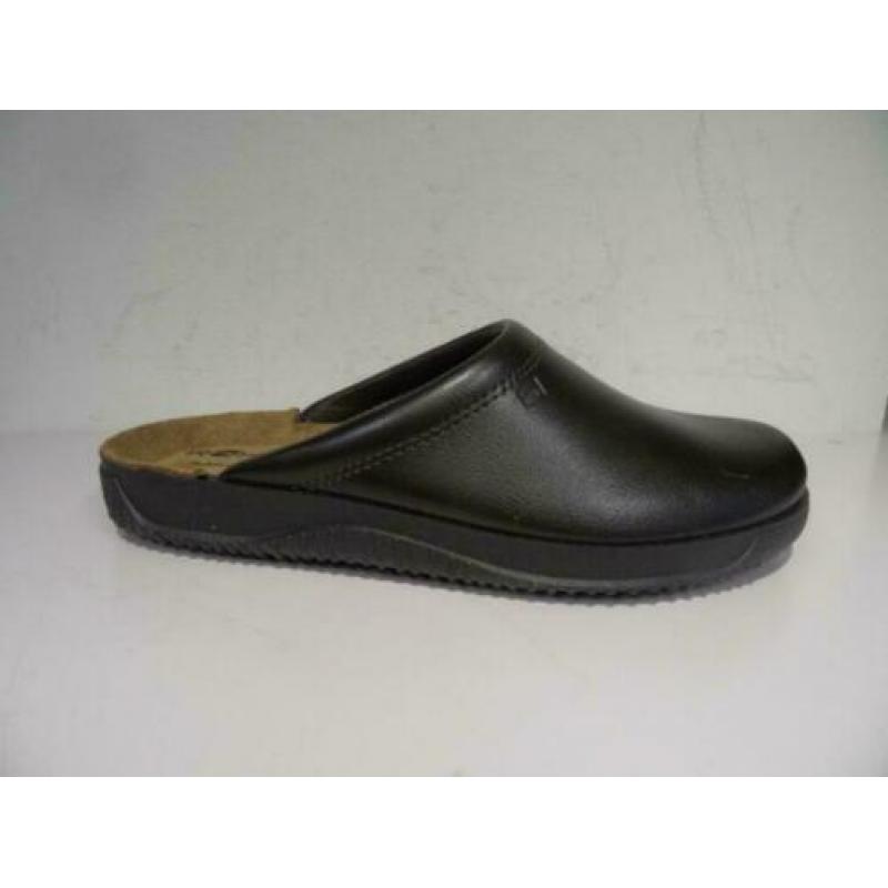 Bruine leren slippers Rohde 41