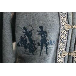 Vintage Woolrich vest licht blauw wol trui retro maat 42 40