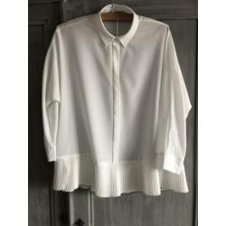 River woods plissé blouse wit maat L