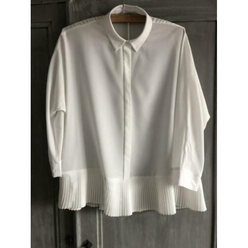 River woods plissé blouse wit maat L