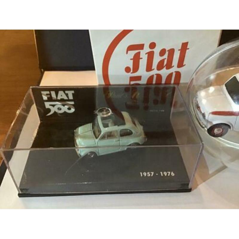 Vintage fiat 500 pauls model art minichamps en brums 2 stuks