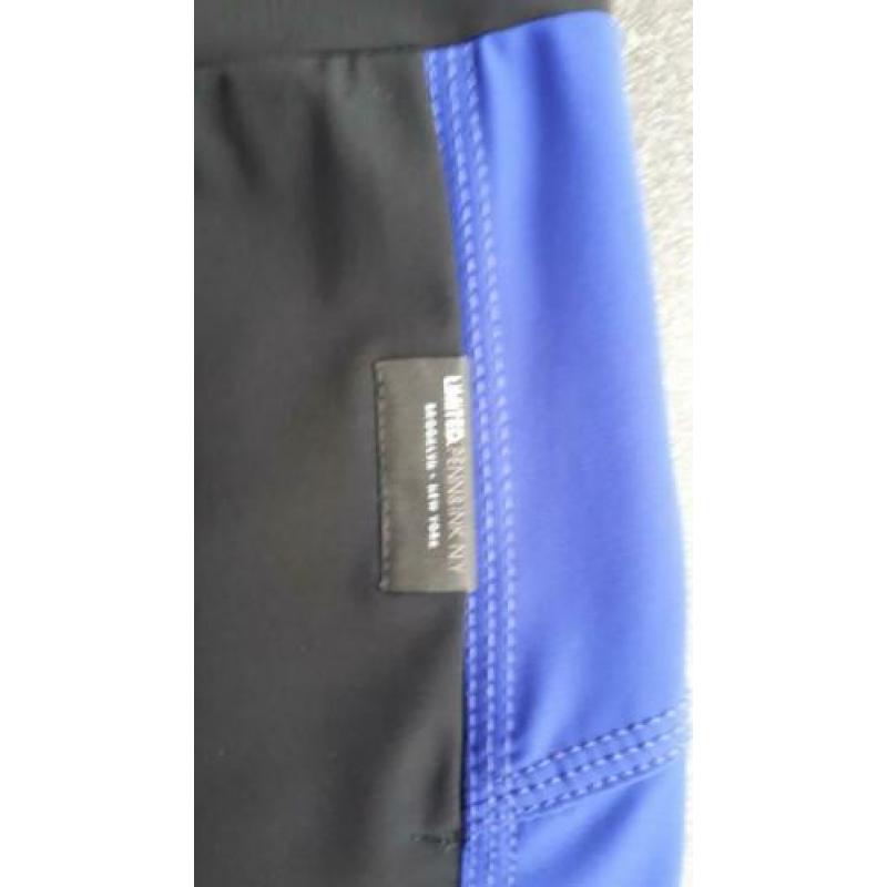 Penn & Ink broek travelstof zwart/paars
