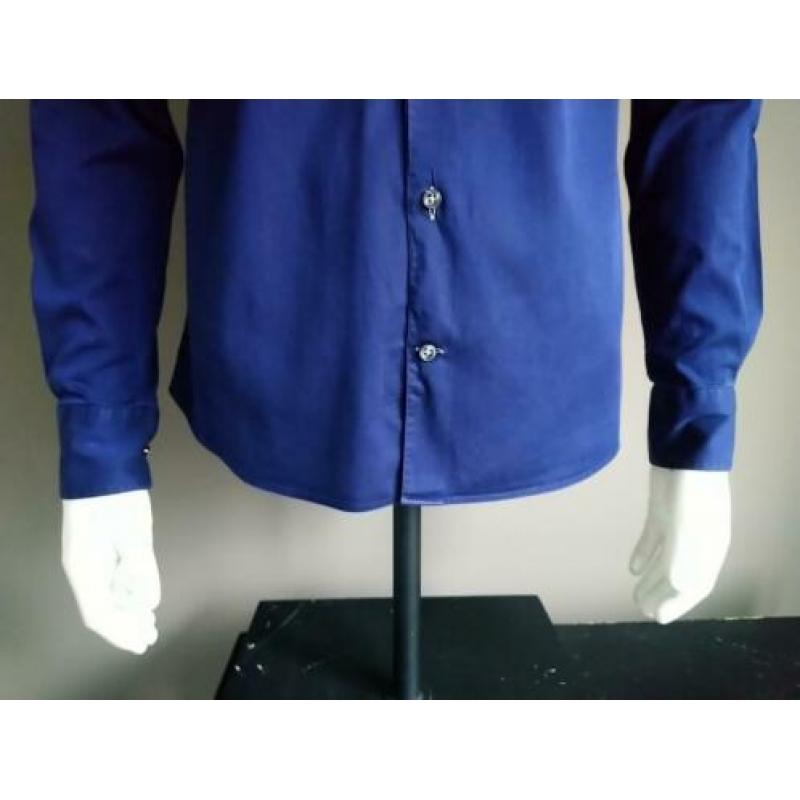 Gentiluomo overhemd. Kleur Blauw. Maat 38. Slim Fit.