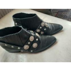 NIKKIE lage biker/cowboylaarzen zwart maat 39