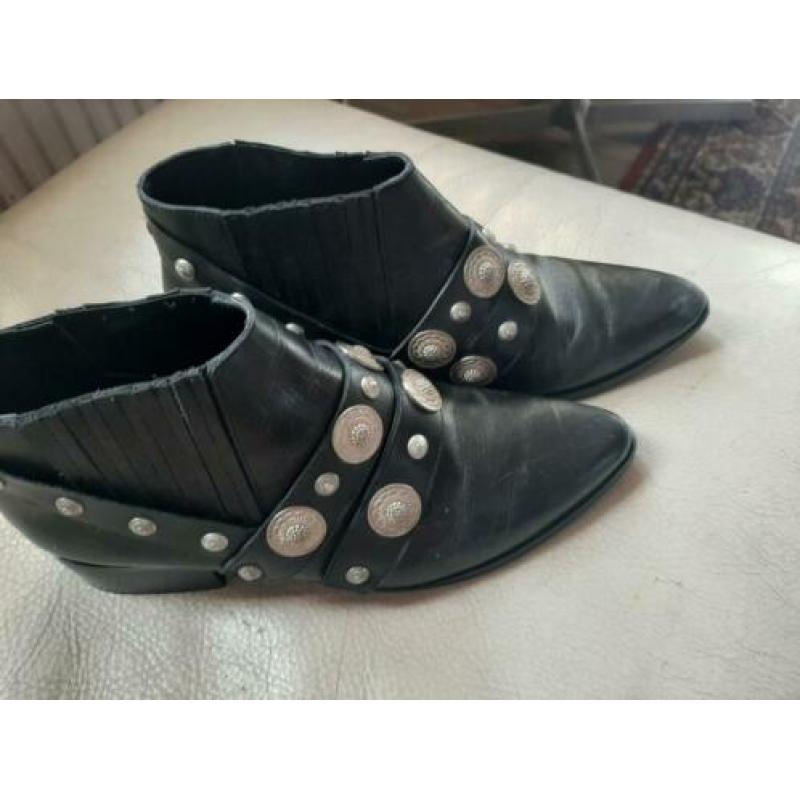 NIKKIE lage biker/cowboylaarzen zwart maat 39
