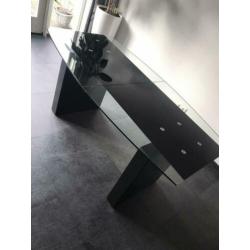 Glazen uitschuifbare eettafel