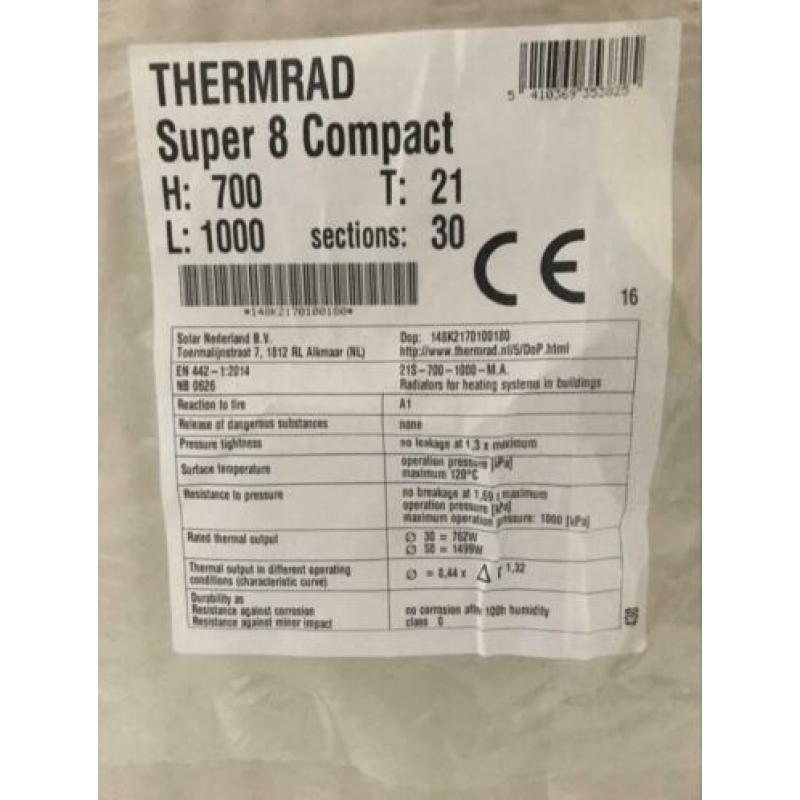 Thermrad T21 compact radiator NIEUW verwarming 70 X 1000