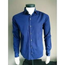 Gentiluomo overhemd. Kleur Blauw. Maat 38. Slim Fit.