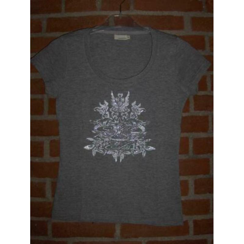 Lichtgrijs T-Shirt Opdruk Ekseption mt XS (922)