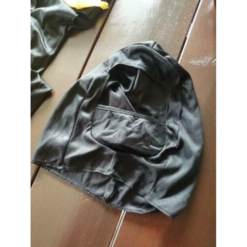 Stoer NINJA CARNAVAL pak, maat 140, zwart met geel