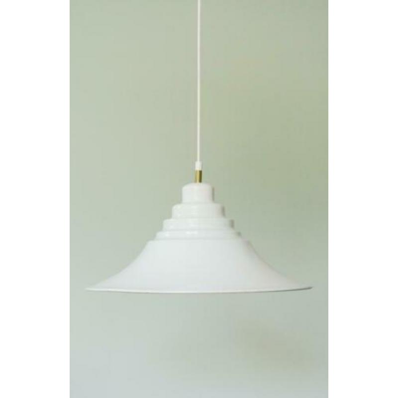 grote Deense LAMP wit metaal Scandinavisch messing vintage