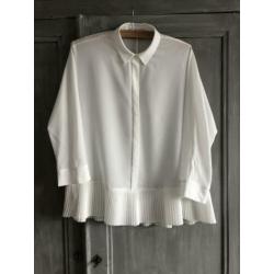 River woods plissé blouse wit maat L