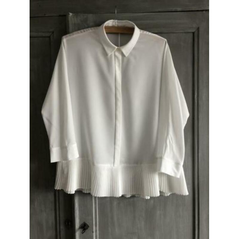 River woods plissé blouse wit maat L