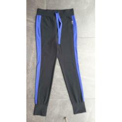 Penn & Ink broek travelstof zwart/paars