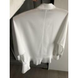 River woods plissé blouse wit maat L