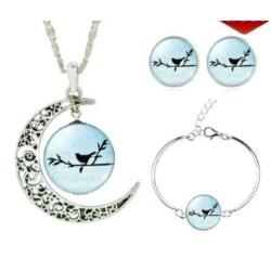 opruiming: prachtige 3-delige sieraden set 'VOGEL'
