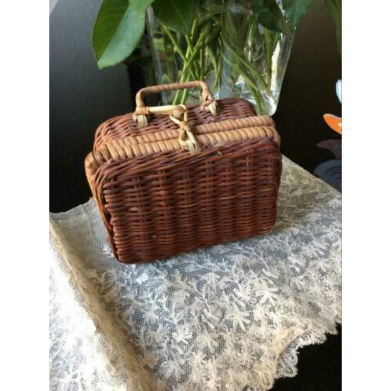 ??pop,Vintage Compleet Porseleinen Serviesje Mandje 9delig??